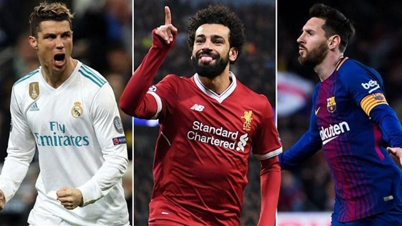 صلاح وميسي ورونالدو