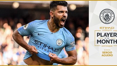 سيرجيو أجويرو لاعب الشهر في مانشستر سيتي