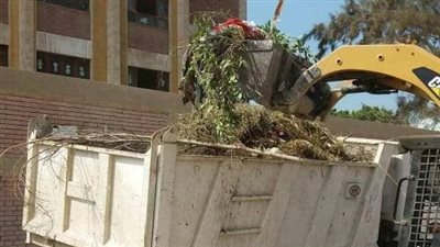 صور.. رفع 30 طن مخلفات وقمامة بـ منطقة الحمرايا ببني سويف