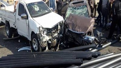 مصرع زوجين وإصابة طفلين في حادث إنقلاب سيارة بالبحيرة 