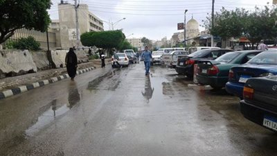 سقوط أمطار غزيرة على مدن السواحل بكفر الشيخ
