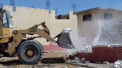 حملة لإزالة التعديات علي الأراضي الزراعية بجناين السويس
