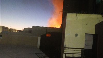حريق في مطحن الغلال بمدينة الخارجة في الوادي الجديد 