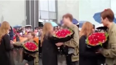 جرى إيه يا نوسة.. فتاة ترفض عرض زواج من شاب ركع أمامها 