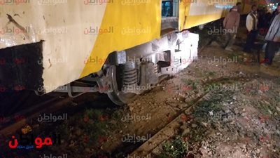 صور| خروج قطار عن القضبان بقرية سنهور في البحيرة  