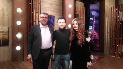 شريف رمزي وزوجته مع عمرو الليثي في حلقة نارية .. هذا موعدها 