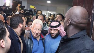 صور| مرتضى منصور لـ تركي آل شيخ: لن نرد 5 % من استقبالك لنا