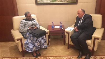 قبيل يومين من رئاسة الاتحاد الافريقي.. شكري يبحث مع وزيرة خارجية ناميبيا
