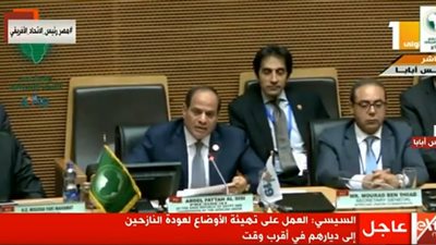 السيسي: نعمل على تهيئة الأوضاع لعودة النازحين الى ديارهم في أقرب وقت