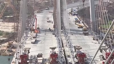 فيديو| أديب: بأيدى مصرية محور روض الفرج أكبر كوبري معلق في المنطقة