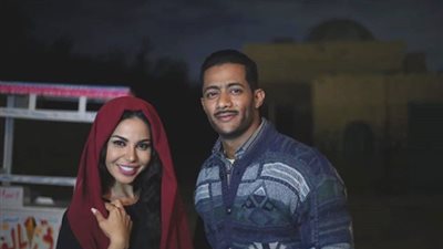 صورة| محمد رمضان و نسرين أمين من كواليس زلزال