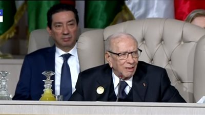فيديو| بشعر لحافظ إبراهيم.. السبسي يُحيي الشعب المصري بحضور السيسي