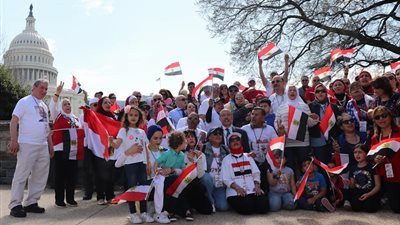 صور| وقفة للجالية المصرية في أمريكا ترحيبًا بزيارة الرئيس السيسي 