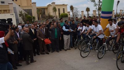 ماراثون للدراجات للمشاركة في التعديلات الدستورية 2019 ببني سويف