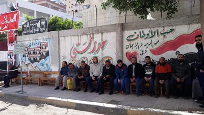 صور| حزب النور يحتشد أمام اللجان للاستفتاء على التعديلات الدستورية 2019 بالإسكندرية