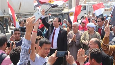 مسيرة حاشدة في حلوان للمشاركة في التعديلات الدستورية