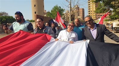 صور| مسيرة لدعم الاستفتاء على التعديلات الدستورية 2019 بالقناطر الخيرية