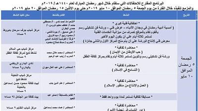 تعرف على برنامج احتفالات فرع ثقافة أسيوط في رمضان