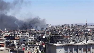 فيديو.. اشتعال حريق في مسجد الفاروق بدمشق