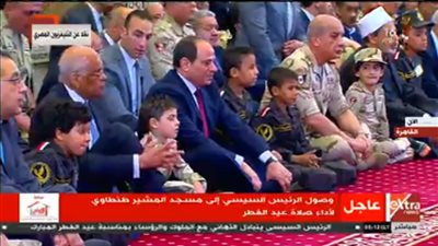 وصول الرئيس السيسي مسجد المشير طنطاوي لأداء صلاة عيد الفطر 2019