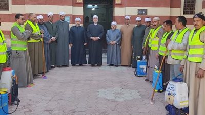 حملات نظافة موسعة بمساجد أسيوط استعدادًا لشهر رمضان المبارك