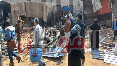 رفع اشغالات الباعة الجائلين في حملة المرج الجديدة