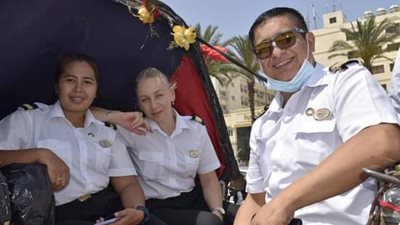 بورسعيد تستضيف سياحاً من مختلف الجنسيات على متن باخرة Pacific world