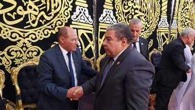المستشار السيد الفيل يؤدي واجب العزاء  للنائب محمد سعد الشلمة في وفاة والدته