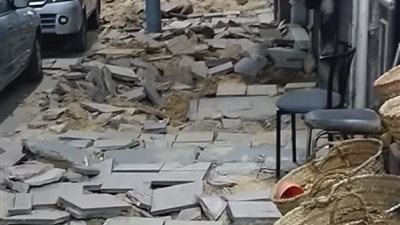 حقيقة تكسير الأرصفة نطاق حي منتزه أول بالإسكندرية 