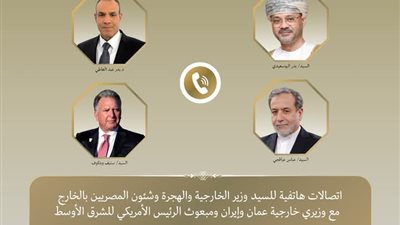 اتصالات لوزير الخارجية والهجرة مع نظيريه العماني والإيراني ومبعوث الرئيس الأمريكي للشرق الأوسط