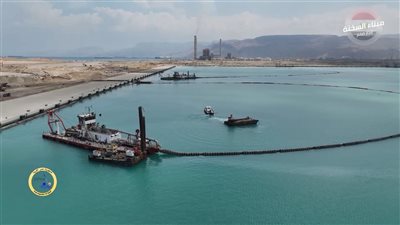 أعرف معلومات عن مشروعات بلدك  مشروع استكمال وتطوير ميناء السخنة   شاهد أحدث تصوير جوي للمشروع 