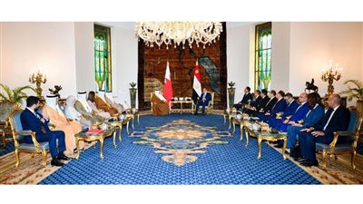 الرئيس السيسي يستقبل ولي عهد مملكة البحرين