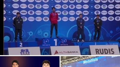 وزير الشباب والرياضة يهنئ البطل محمد حسن بذهبية العالم في المصارعة 