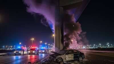 السرعة الزائدة سبب حادث طريق السويس الذي ادي الي اصابات ووفيات