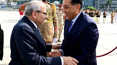 رئيس مجلس الوزراء يستقبل نظيره اللبناني في مطار القاهرة الدولي 