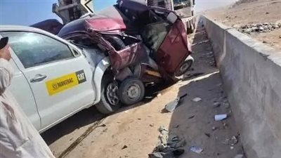 مصرع وإصابة 6 أشخاص بحادث تصادم 4 سيارات بطريق مطروح الإسكندرية الساحلى