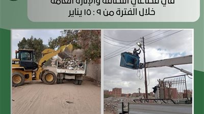 محافظ الإسماعيلية يوجِّه بتكثيف أعمال النظافة وصيانة الإنارة العامة بمراكز المحافظة