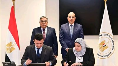  وزير الموارد المائية ومحافظ الدقهلية يشهدان توقيع بروتوكول تعاون بين الوزارة والمحافظة 