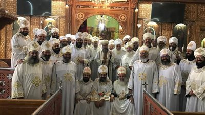 الإجتماع الشهري للآباء الكهنة بكنيسة العذراء بحضور أسقف السويس
