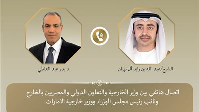 وزير الخارجية يبحث مع نظيره الإماراتي تعزيز العلاقات الثنائية ومستجدات التطورات الإقليمية