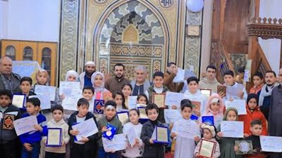 تكريم الفائزين بمسابقة الشيخ منصور جبر لحفظ القرآن الكريم بقرية المنشية الجديدة