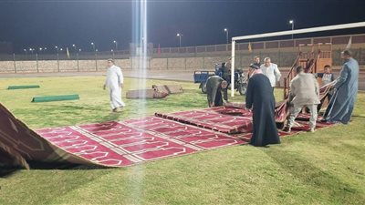 جاهزية كاملة بساحة الإستاد الرياضي بطور سيناء لصلاة عيد الفطر