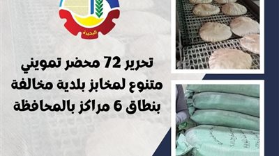 ضبط ٧٢ مخالفة تموينية في حملات على المخابز بالبحيرة