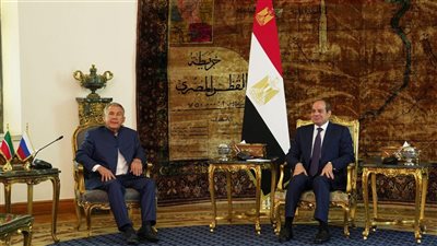 الرئيس السيسي يستقبل رئيس جمهورية تتارستان ويبحثان تعزيز التعاون المشترك