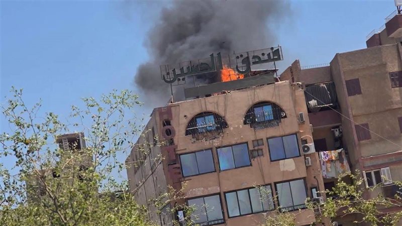 حريق أعلى سطح فندق في أسيوط
